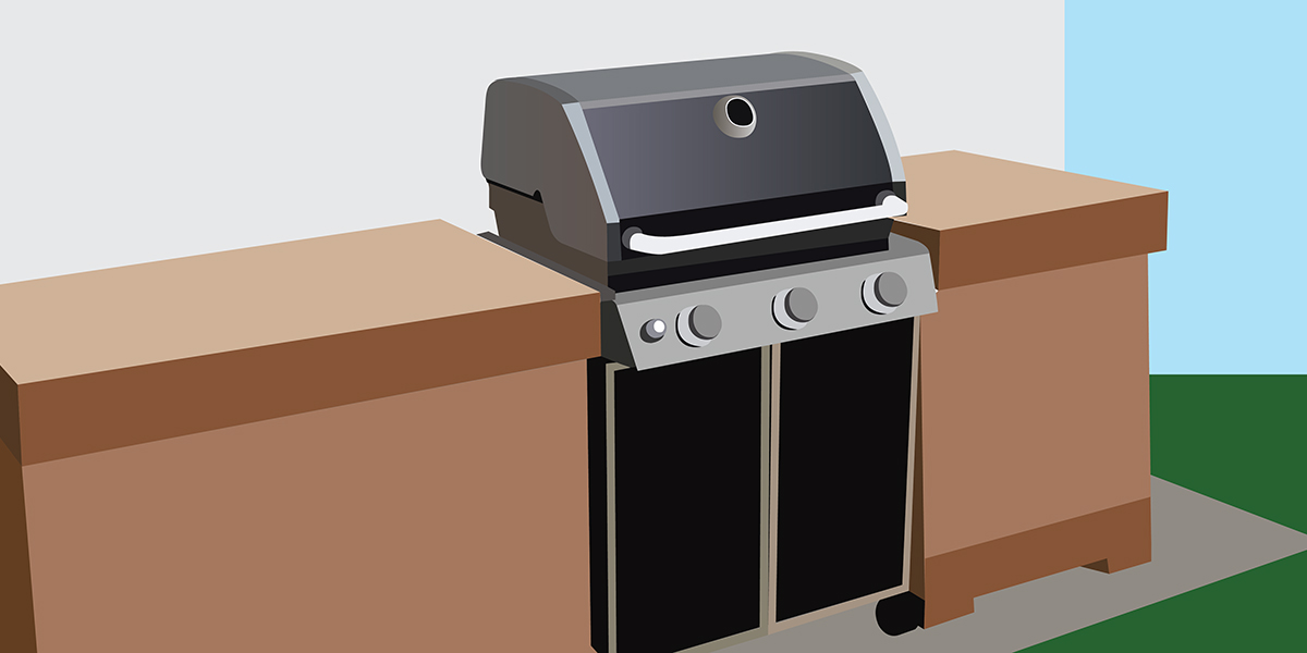 built in grill cart