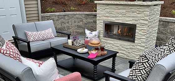outdoor fireplace fire feature