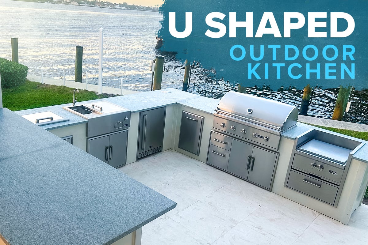 u shaped outdoor kitchen
