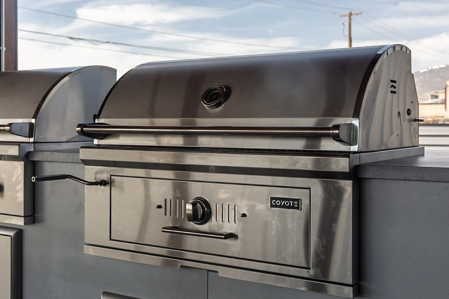 Coyote built in charcoal grill
